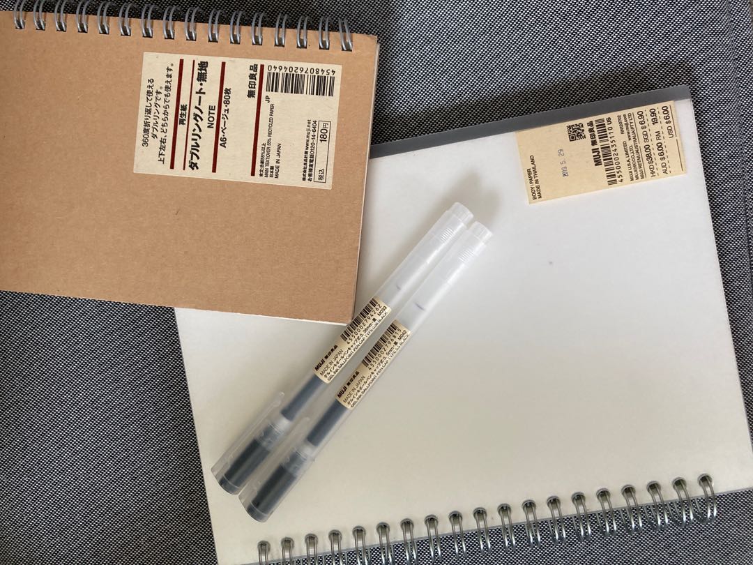 Muji Stationery Set (Notebook and Ballpen), Hobbies & Toys, Stationary