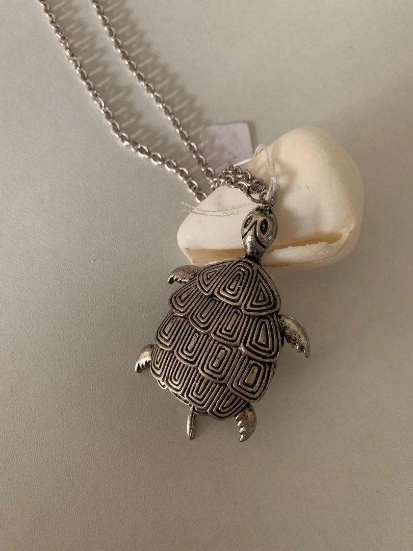 Necklace turtle brass silver collection long mermaid pawikan