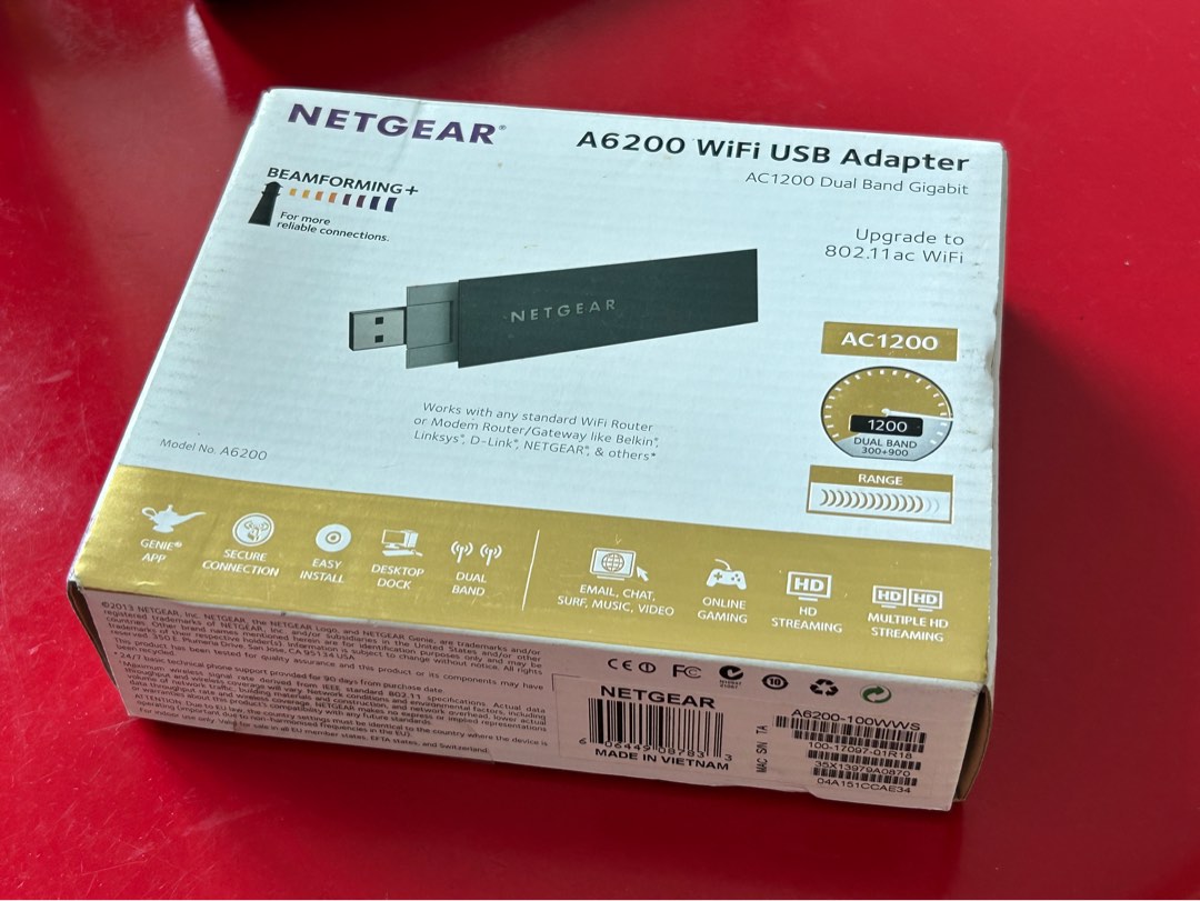 NETGEAR A6200 WiFi USB Adapter 100 New and Unused, 電腦＆科技, 電腦周邊及配件