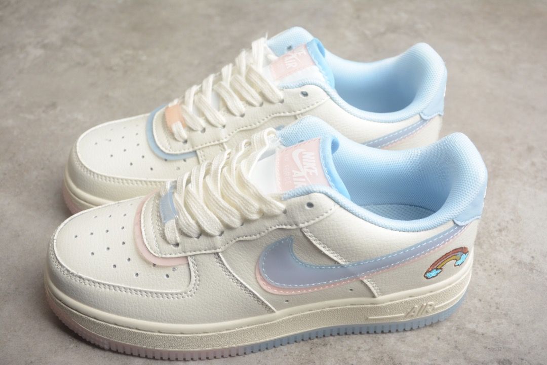 Nike Air Force 1 Low Beige blue Rainbow shoes Euro 36 45