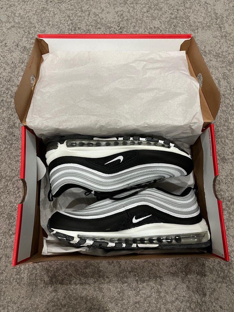 Nike Air Max 97 Sneaker US 9.5 Black White Reflect Silver