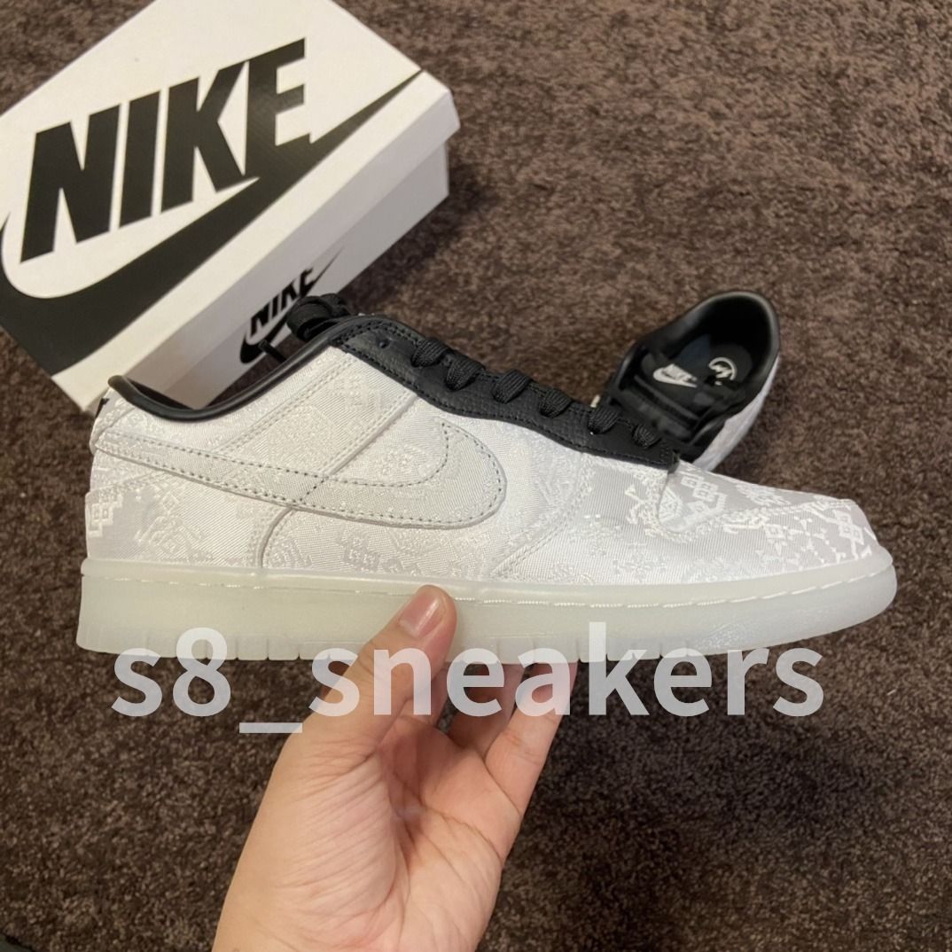 Nike Dunk Low x CLOT x Fragment - White, 男裝, 鞋, 波鞋- Carousell
