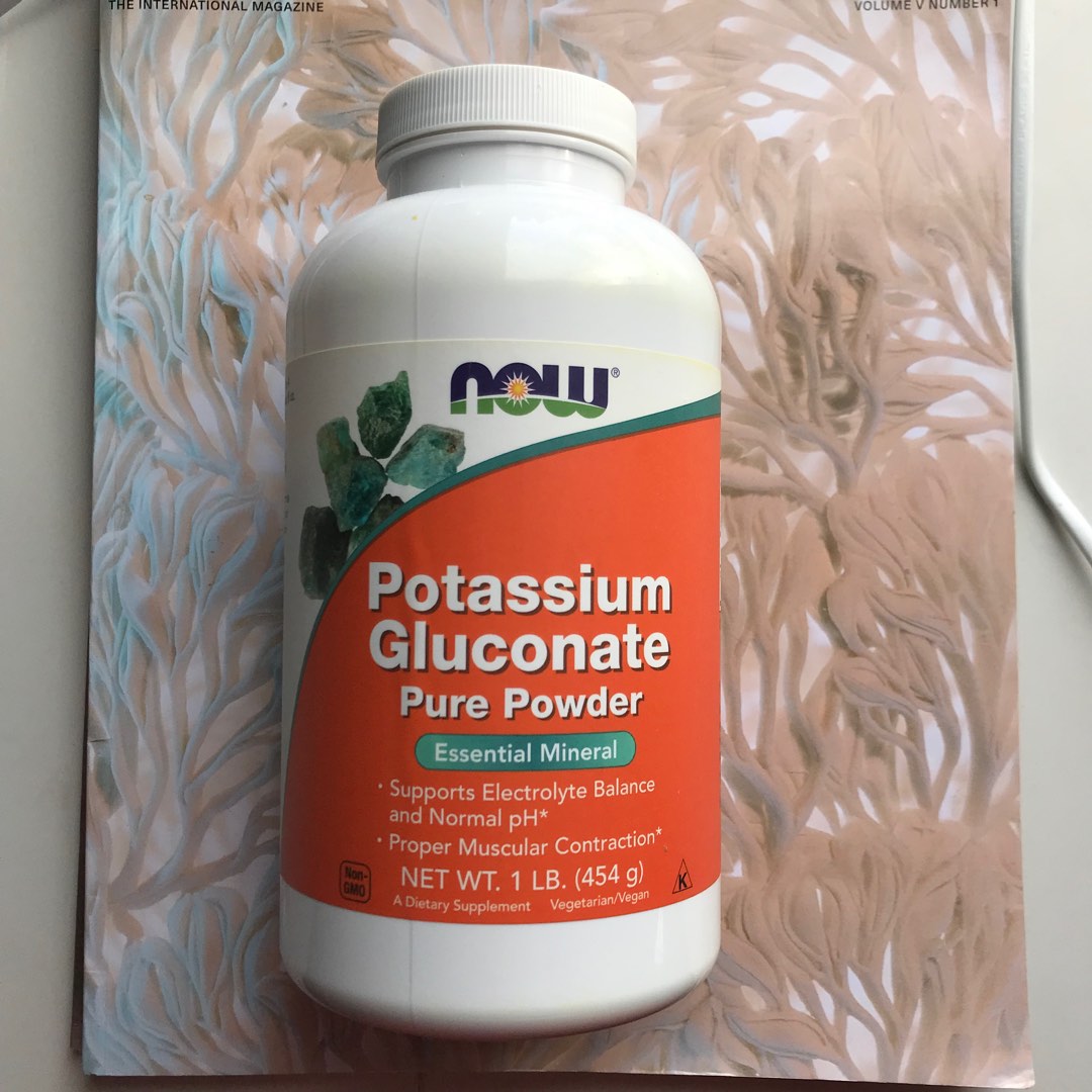 NOW Potassium Gluconate pure powder essential mineral, Health ...
