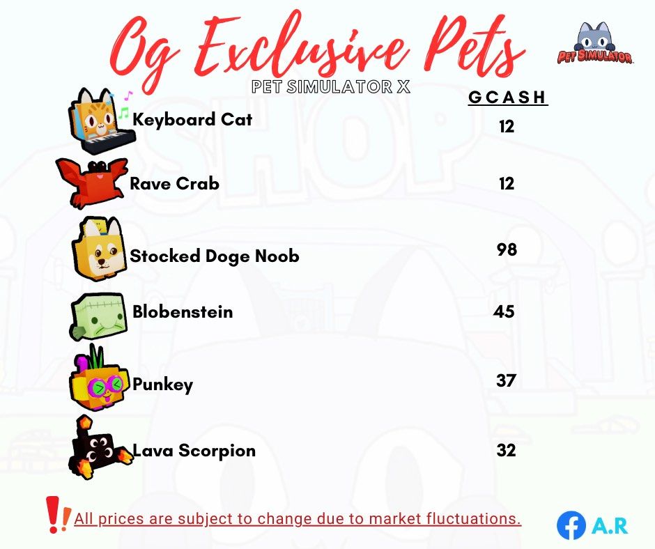 Pet Simulator X ~ Exclusive Pets ~ Pet Sim X ( Best Deal~ OG Pets