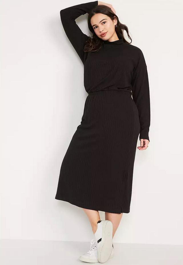 Old navy black long sleeve dress online