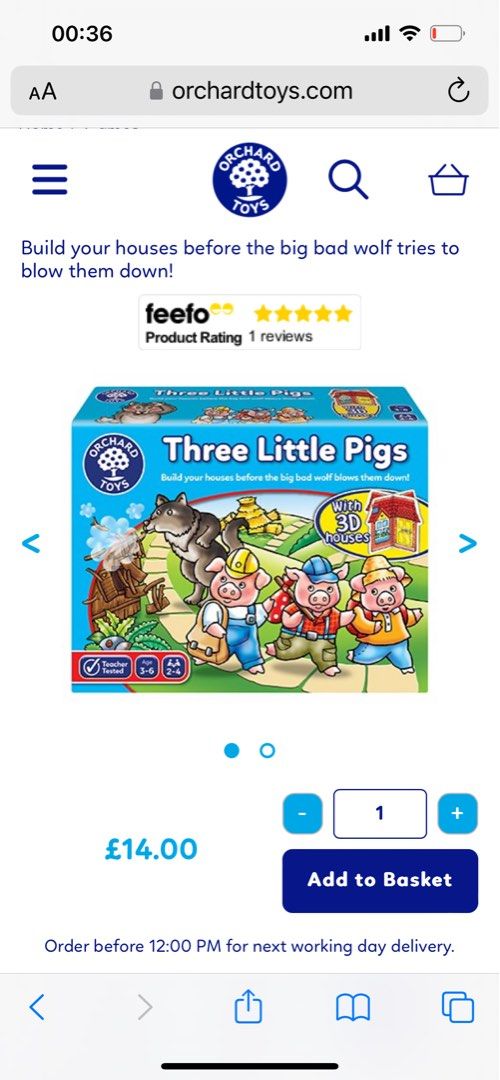 Orchard Toys - Three Little Pigs, 興趣及遊戲, 玩具& 遊戲類- Carousell