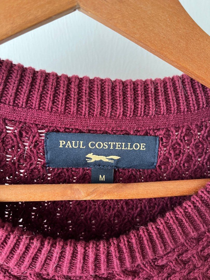 Paul Costelloe Maroon Knit Jumper Size M Men s Fashion Coats