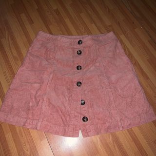 pink corduroy skirt with tortoishell buttons ukay h&m | aesthetic pinterest coquette y2k