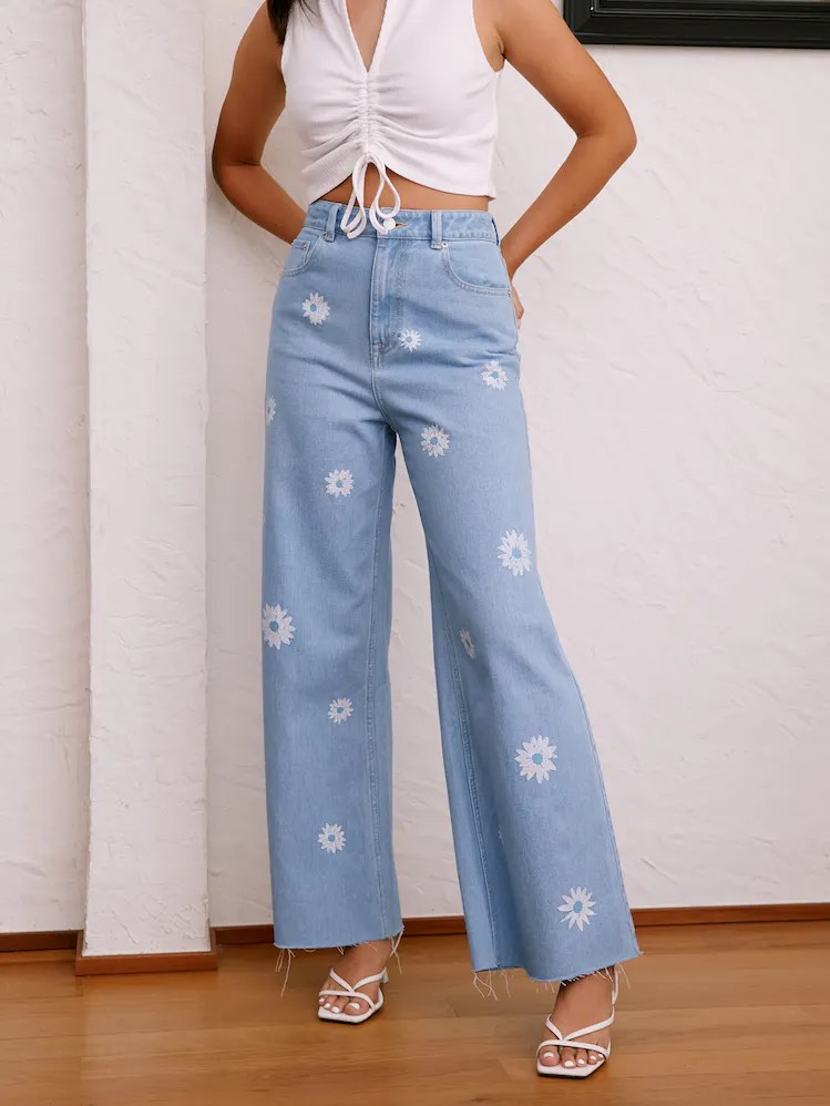 pomelo wide legged jeans, Women's Fashion, Bottoms, Jeans & Leggings on