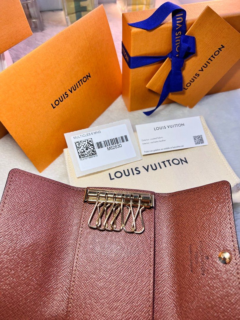 Louis Vuitton 6 Key Holder Monogram Brown Canvas M62630 Key Chain A880  Authentic