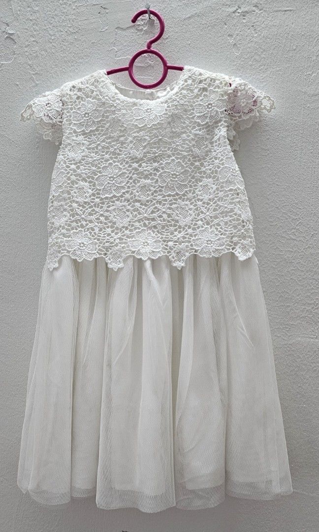 white dress design with lace Backless White Lace Wedding Gown with Long Sleeves Off White / 6 main image 1
