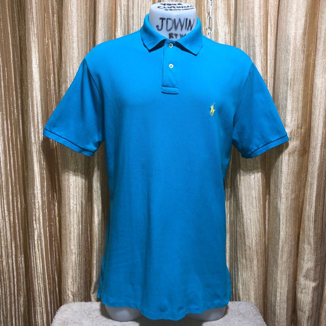 RALPH LAUREN MEN’S POLO SHIRTS AQUA BLUE LARGE (Please view all photos