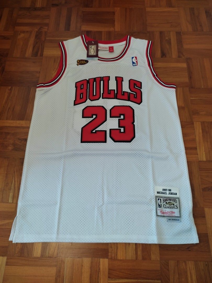 Michael Jordan Chicago Bulls 1997-98 Hardwood Classics Championship Black Gold  Jersey