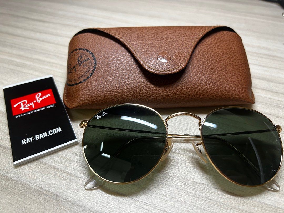 Ray-Ban 雷朋太陽眼鏡Round 復古金屬圓框綠色經典太陽眼鏡, 他的時尚