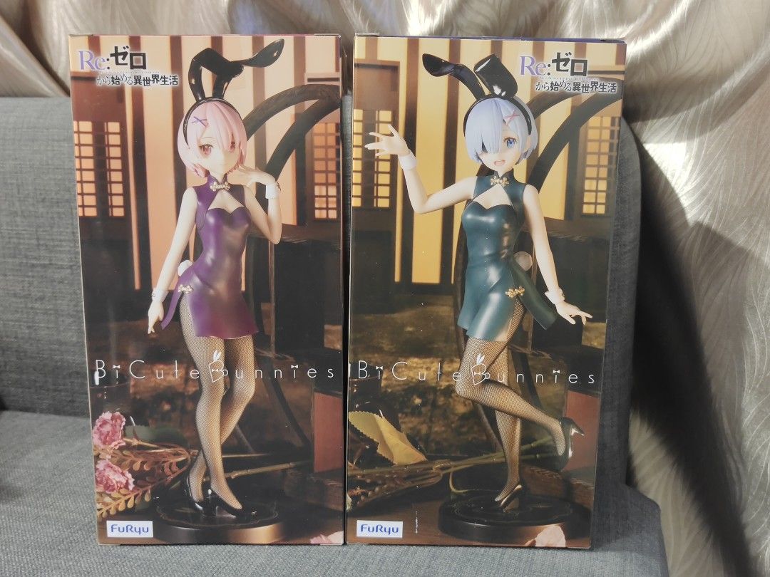Re Zero Ram and Rem China Antique Bicute Bunnies Figures, Hobbies & Toys, Toys & Games on