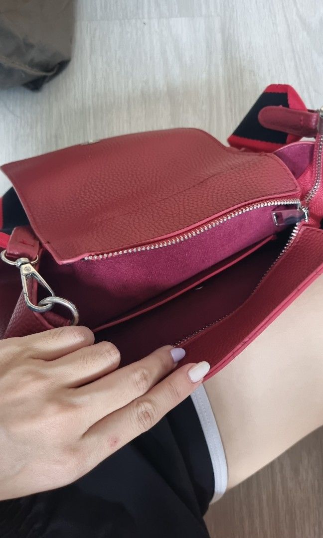 Red shoulder bag