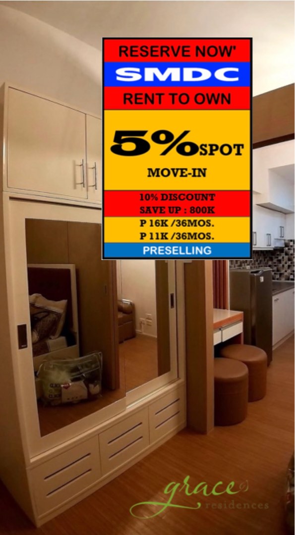 RENT TO OWN CONDO in Taguig City at SMDC GRACE RESIDENCES Near in BGC