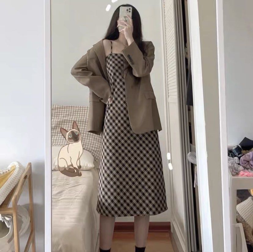 Checkered retro dress sales