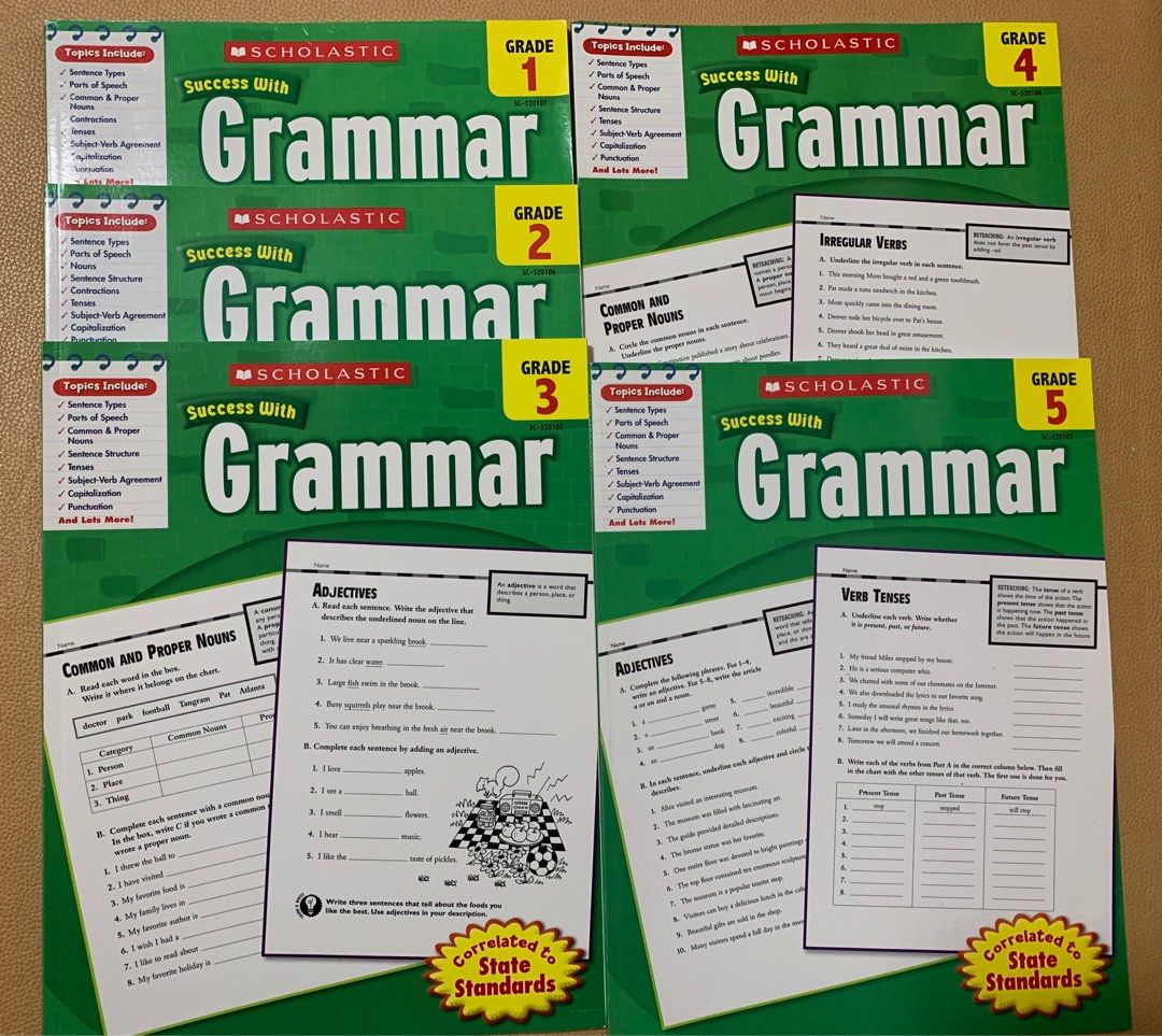 補充練習-　with　書本　（1-5全套）,　grammar,　Grade　書本及雜誌-　success　文具,　興趣及遊戲,　Scholastic　Carousell