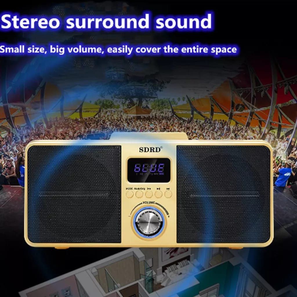 SDRD SD-309 WIRELESS BLUETOOTH DUAL MICROPHONE KARAOKE PORTABLE 3D ...