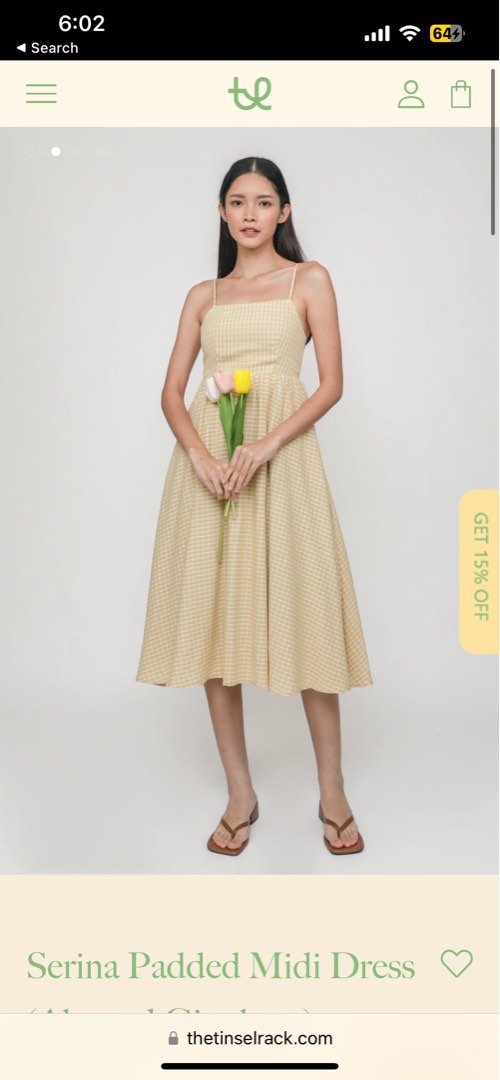 Serina Padded Midi Dress, Women's Fashion, Dresses & Sets, Dresses on Carousell