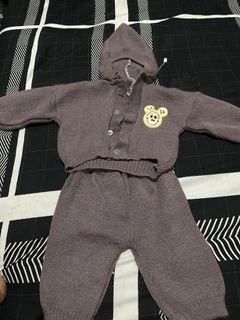 set jaket rajut+celana rajut