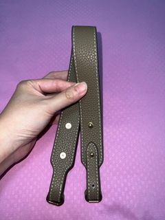Leather Bag Strap For Picotin Bucket Bag Convert to Shoulder etoupe etain  L1