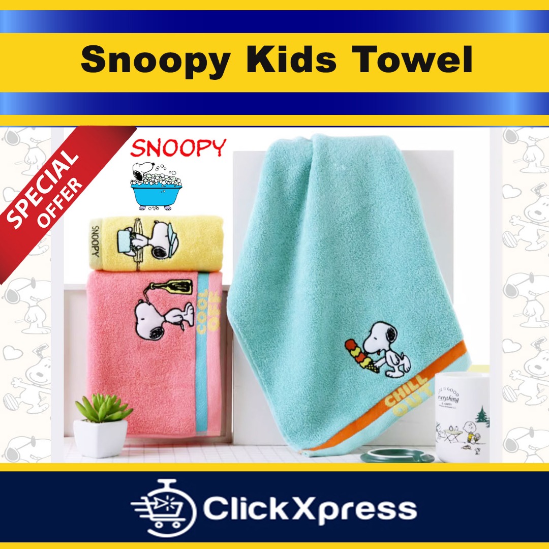 Snoopy Towel gift set 3pcs set Kids Adults KingShorE BRAND 100 Cotton Great Quality Furniture Home Living Bedding Towels on Carousell
