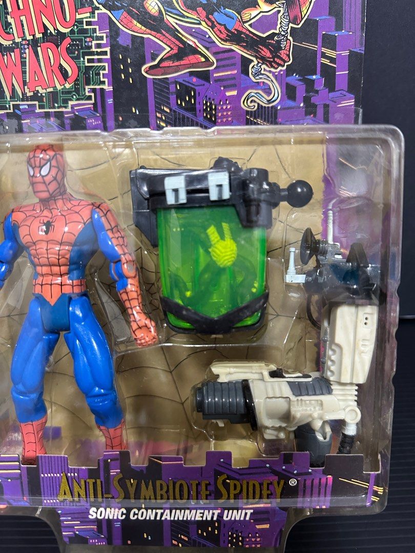 Spider man spectacular techno wars anti symbiote venom sonic containment  unit animated series toybiz marvel