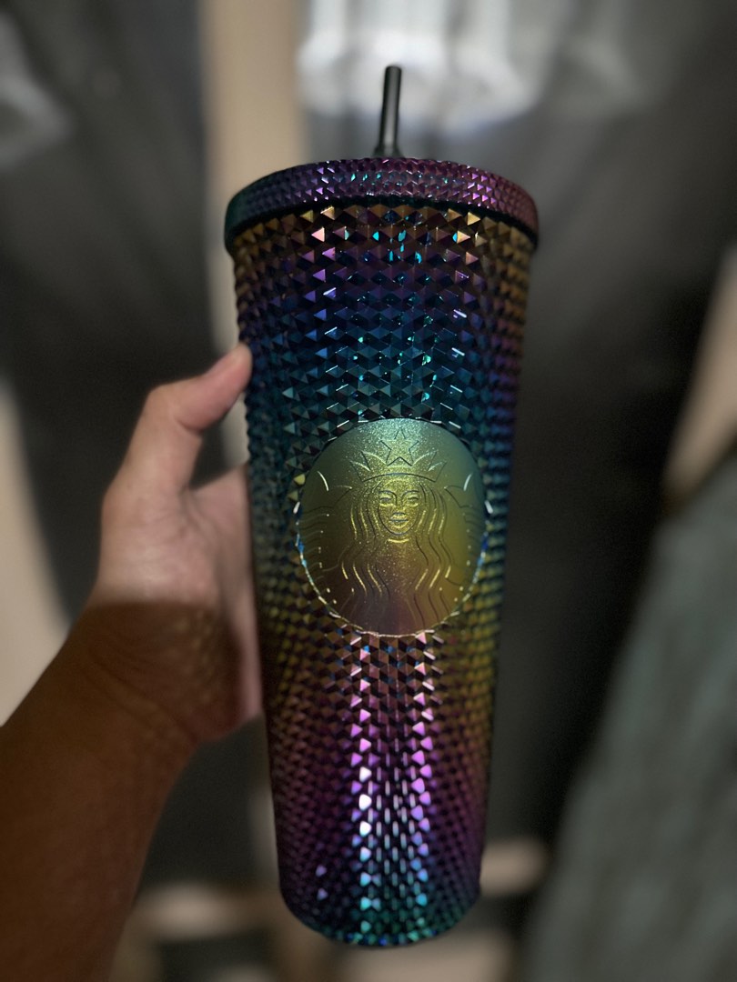 Starbucks Oil Slick Studded Cups on Carousell