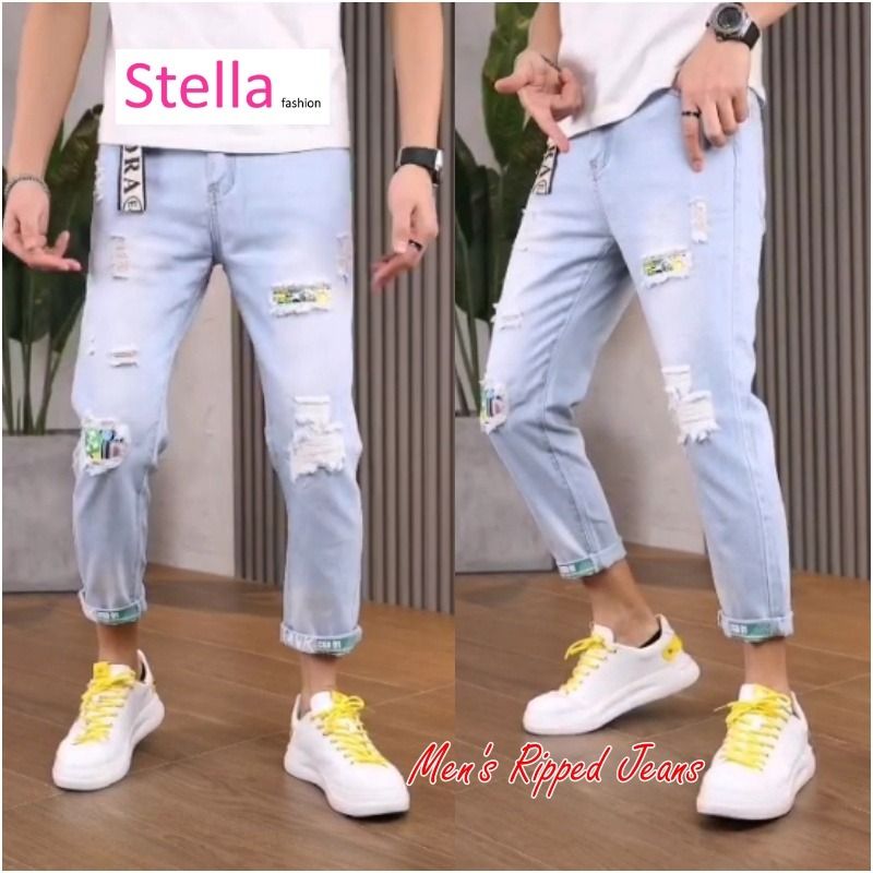 White hot sale ripped capris