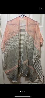 Striped Gauzy Kimono in Pink one size