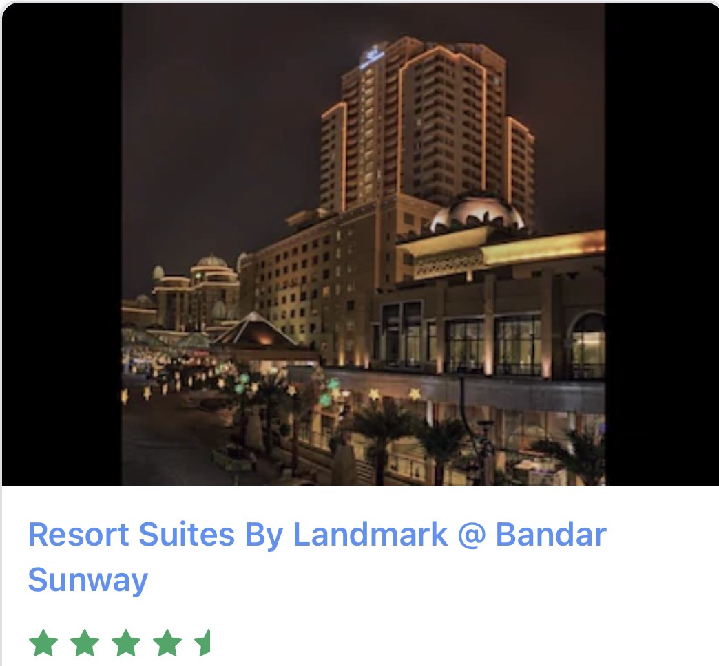 Sunway apartment, Tickets & Vouchers, Flights & Overseas Attractions on