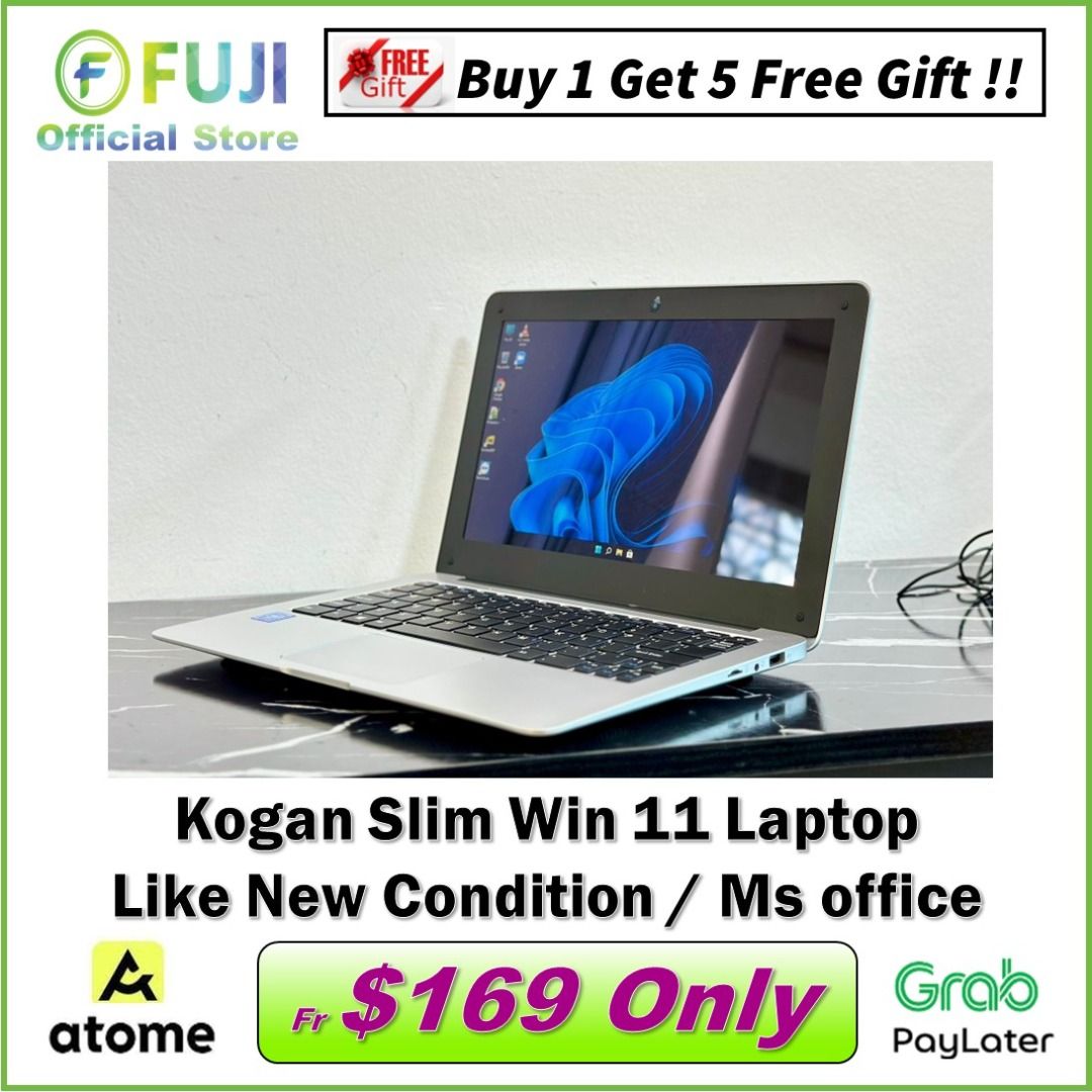 Super Slim Kogan Laptop SSD Drive Windows 11 + Free MS Office
