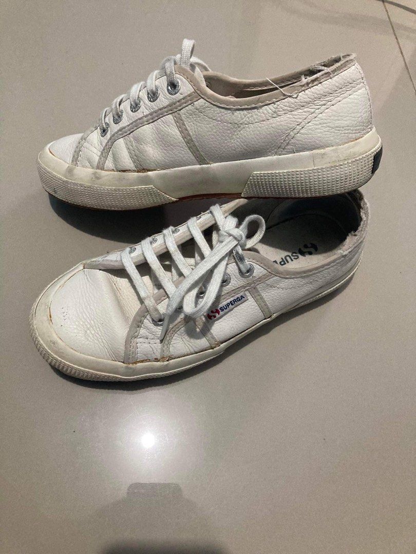 Superga efglu hotsell white leather