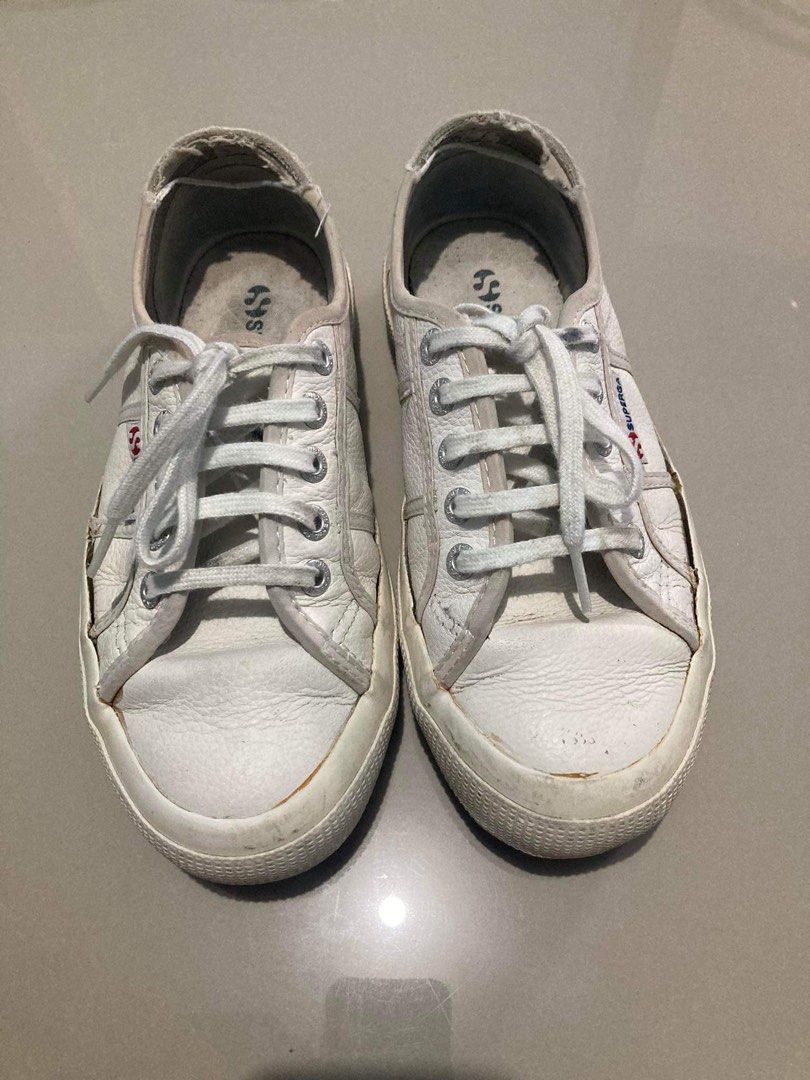 Superga 2750 Efglu white leather Women s Fashion Footwear Sneakers on Carousell