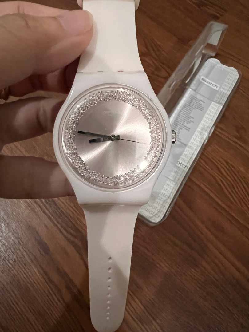 Swatch watch pink sparkles store