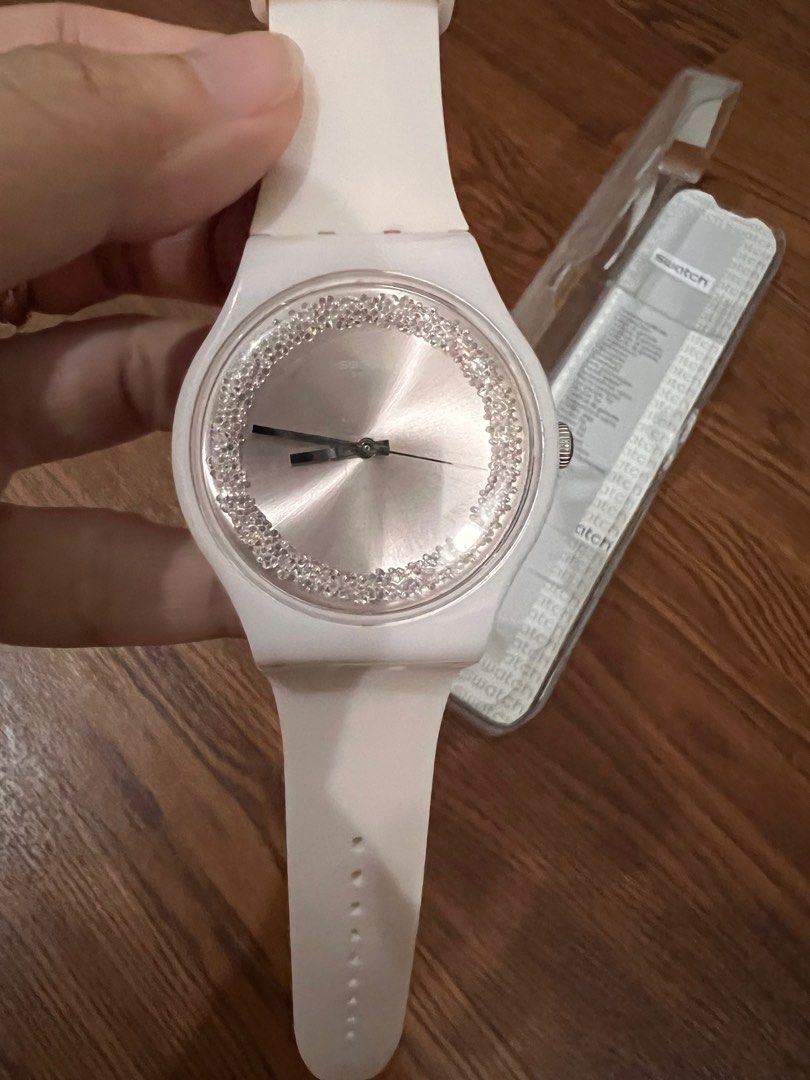 Swatch watch on sale pink sparkles