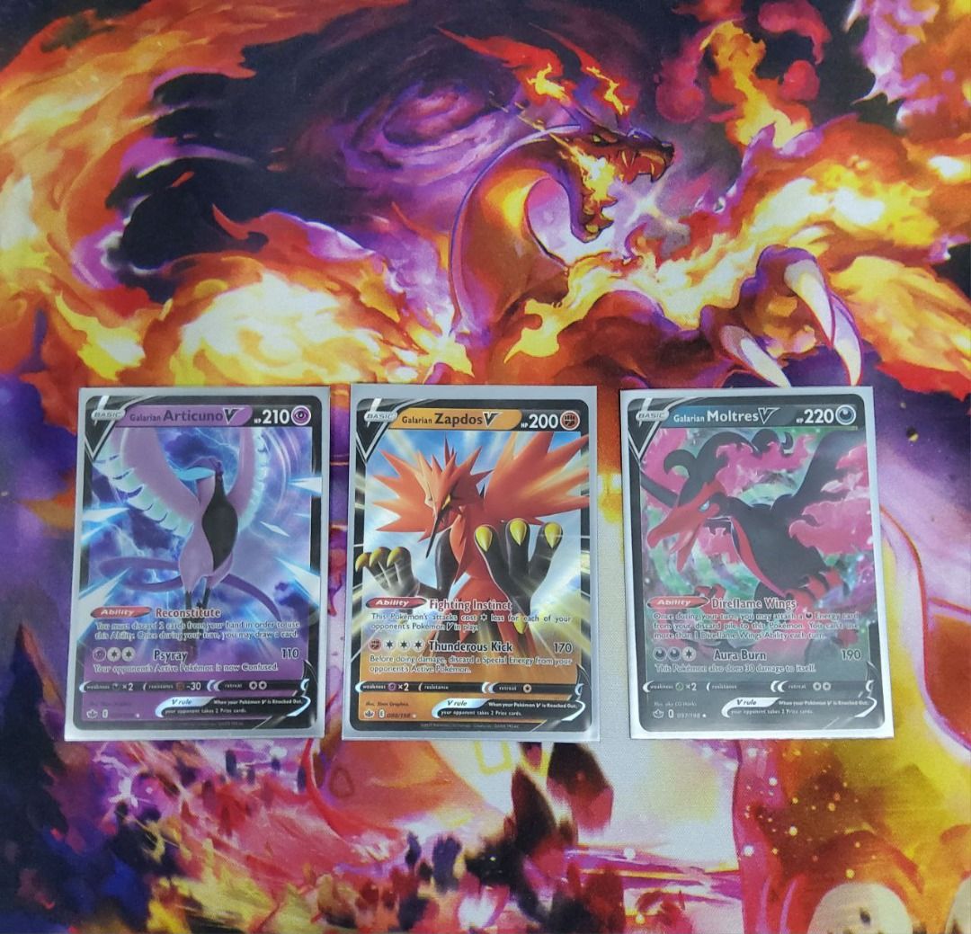 Galarian Zapdos V Pokmon Card Pokmon TCG: Galarian Zapdos V Ultra Rare  Card (Chilling Reign 080/198) Ultra Rare Pokemon Card