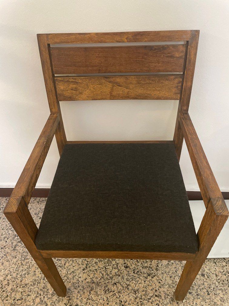 Teak dining table, 2 meters, with 8 chairs full set, Furniture & Home