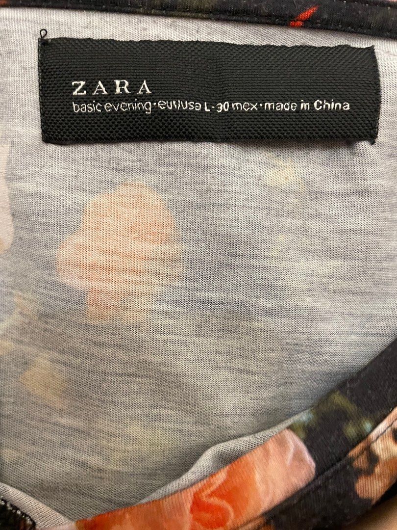 Tops Zara Flower on Carousell