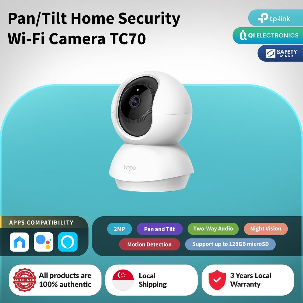 TC70, Pan/Tilt Home Security Wi-Fi Camera