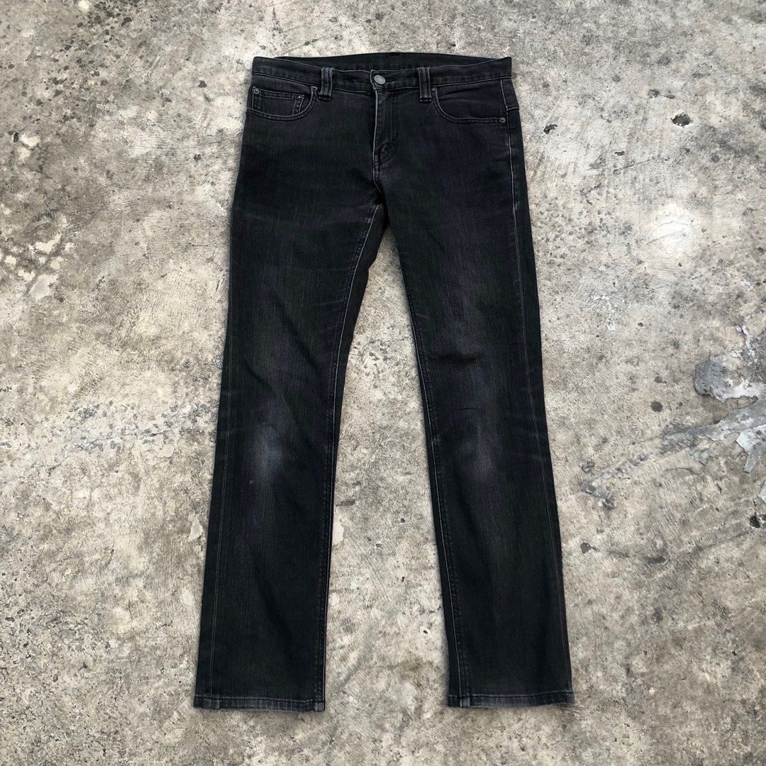 Uniqlo UJ Jeans Slim Fit Wash Black Second