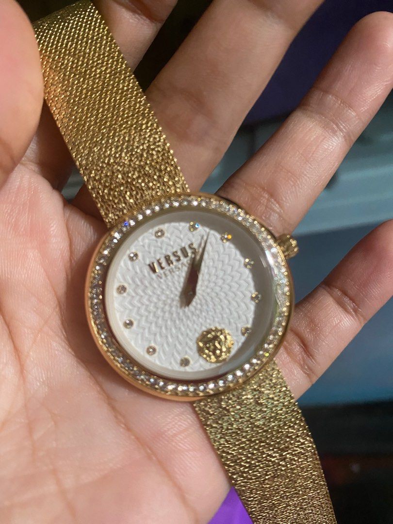 Versace rose gold white dial ladies watch clearance