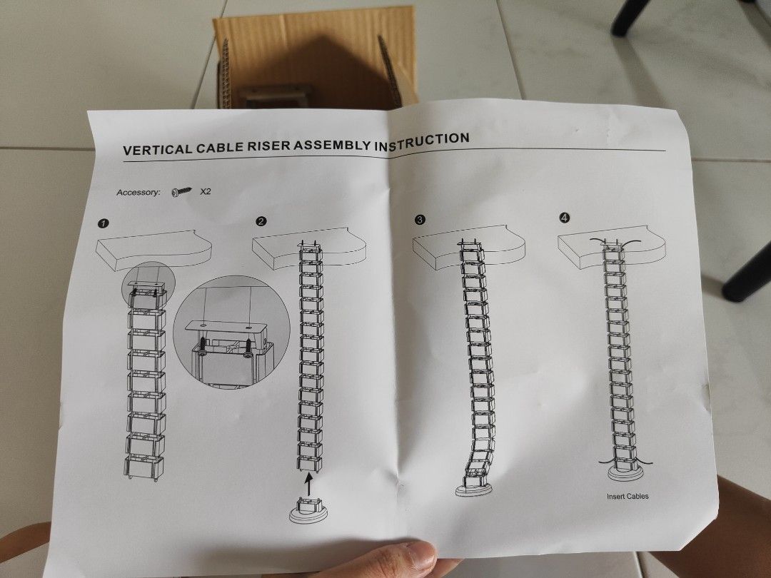 Vertical cable riser (Category: Other Home Decor) located in Singapore. Submitted by huifen87 (Listing ID 1239422903, Image 2). Description: Vertical cable riser New in box, bought it at $30 and letting go at $15.