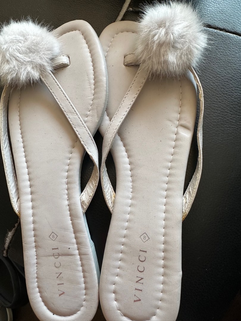 Vincci ladies slippers with furry ball Women s Fashion Footwear