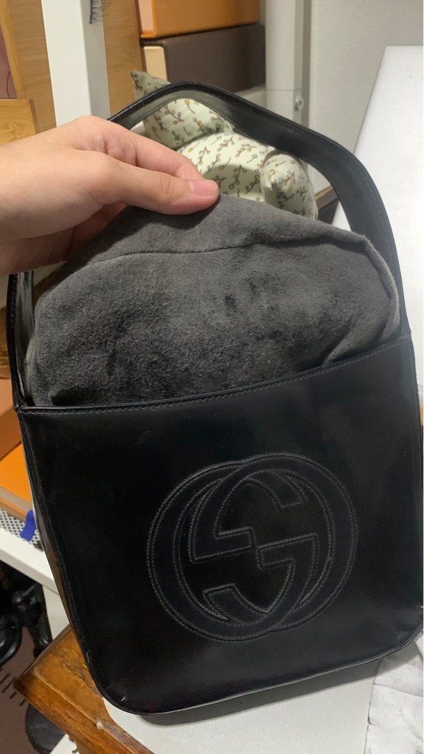 VINTAGE BLACK GUCCI SHOULDER BAG – OC Luxury Bags