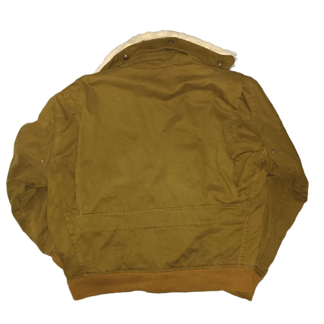 Vintage Flight Bomber Jacket with Detachable Fur Collar United