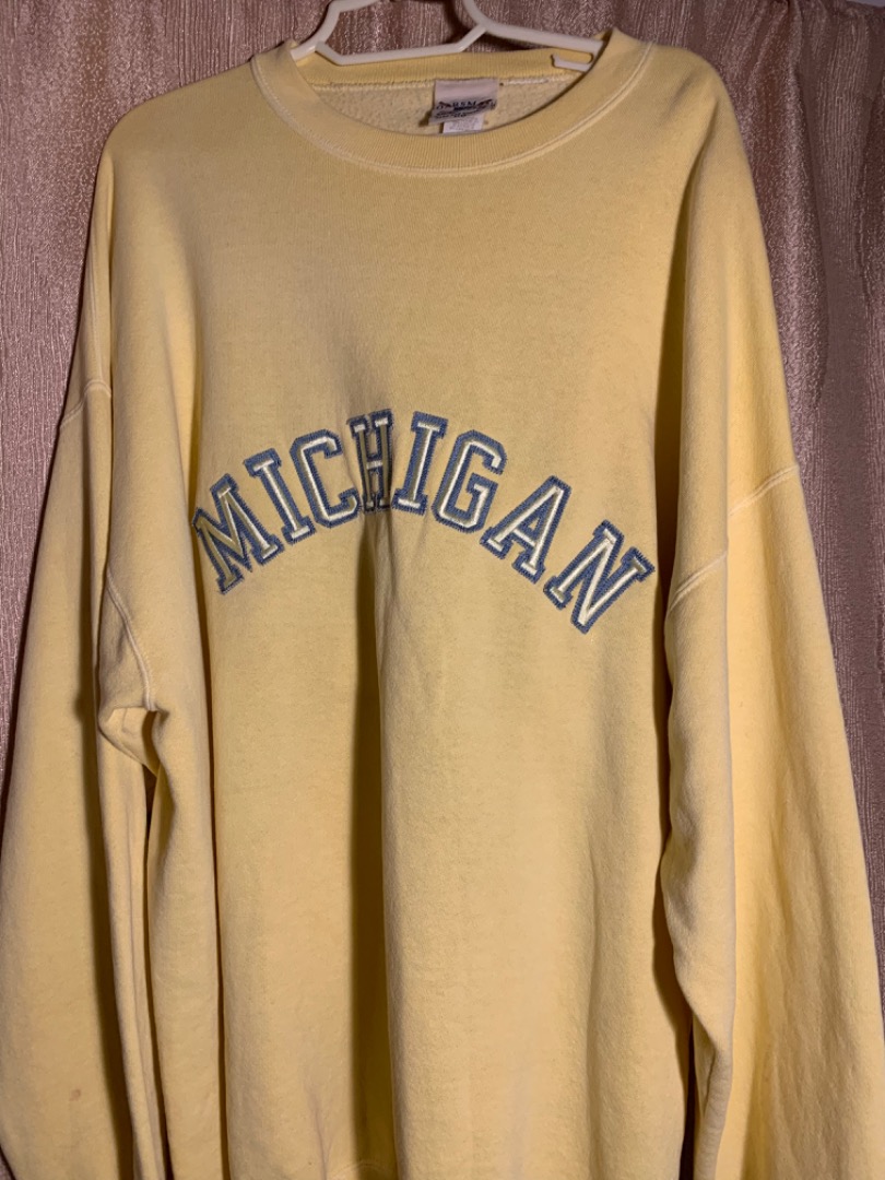 Yellow shop michigan crewneck