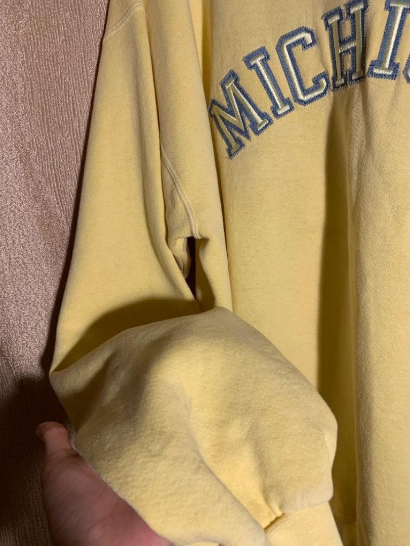 Vintage Yellow Michigan State Crewneck Men s Fashion Coats